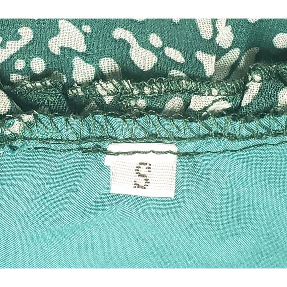 Unbranded Green Abstract Ruffle Midi Dress Women’s S Lightweight Flutter Sleeve - Picture 6 of 11